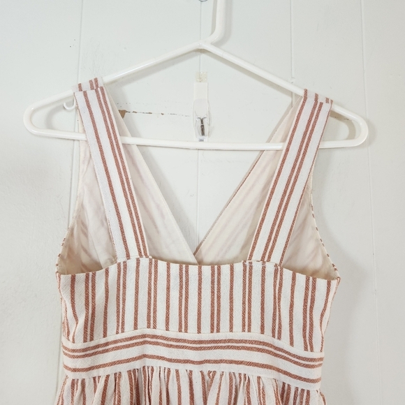Zara Cream Orange Striped Mini Wrap Dress Sixe XS - Picture 7 of 16